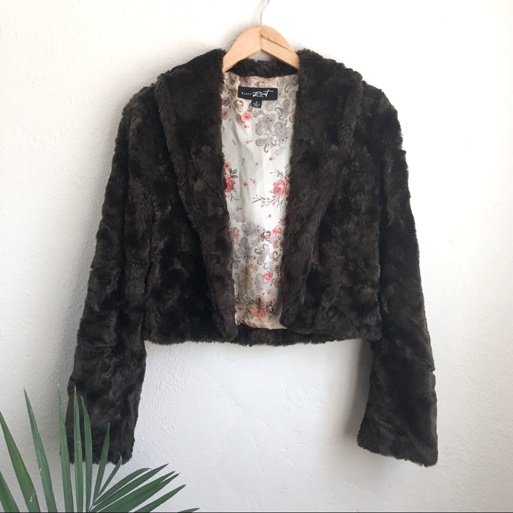 Brown faux fur jacket
